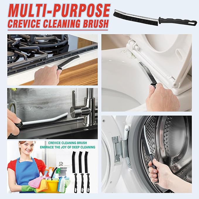 Crevice Cleaning Brush Set, Tight Spaces & More