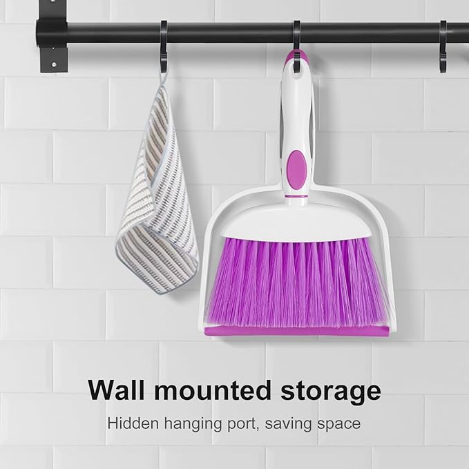 NACENA Small Dust Pan and Brush Set, Mini Broom and Dustpan Set Small Hand
