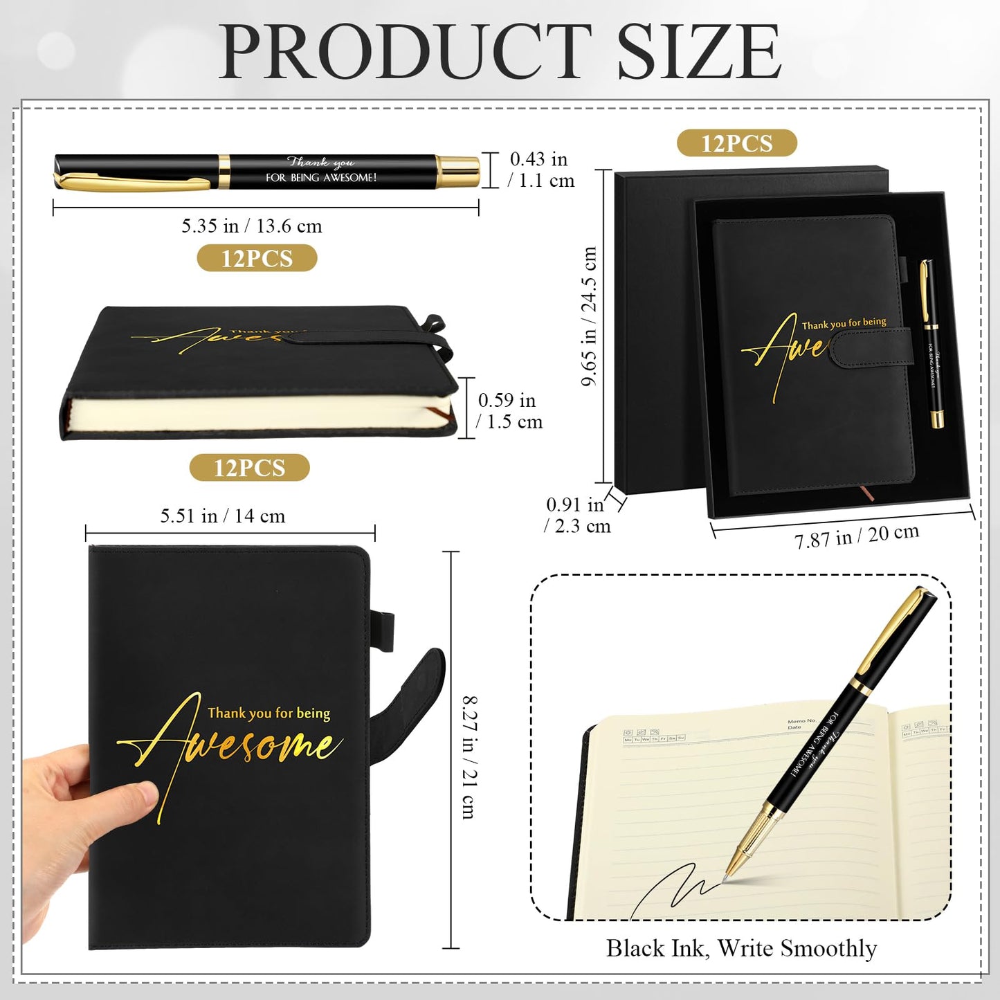 Tellingyou 12 Sets Employee Appreciation Gifts Bulk for Office Staff Coworkers Thank You for Being Awesome Notebook Pen Team Group Gift Box for Men Women Nurse Practitioner