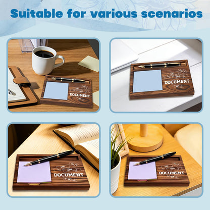 FOUGSTA Funny Office Gifts for Accountant, Gag Office Gifts for Accountant, Gag Desk Decor Gift for Coworker,Wooden Notepad Pen Holder With Funny Quotes,16.5 x 12 x 1.5 cm,XXN12