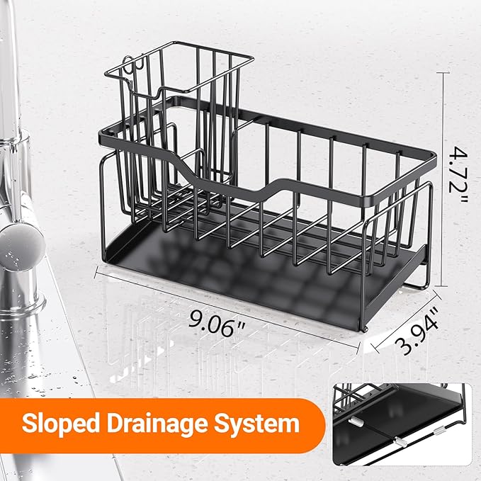 StorageRight Kitchen Sink Caddy Organizer, Rustproof Sponge Holder