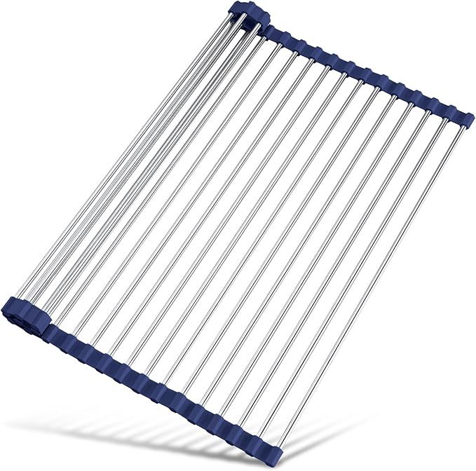 Tomorotec 21" x 15.5" Roll Up Dish Drying Rack Over Sink Drying Rack Sink Cover