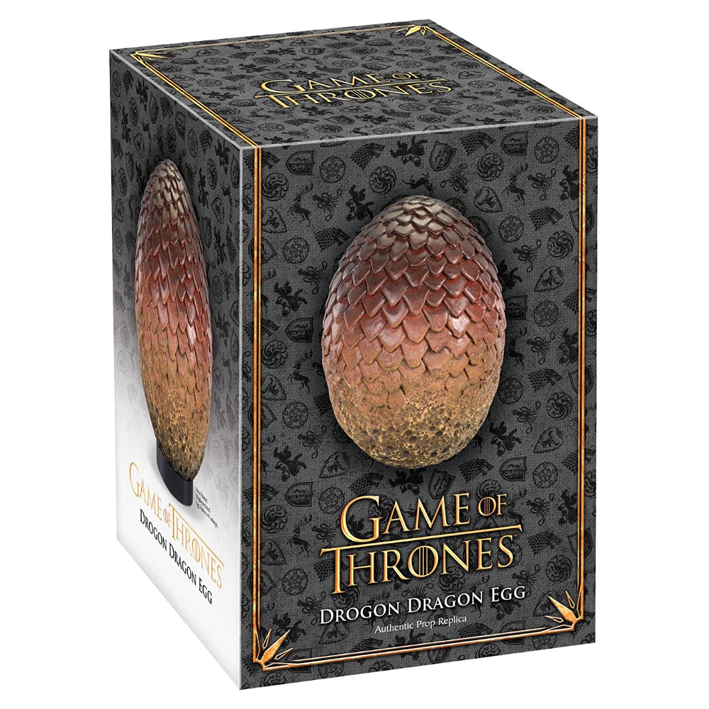 The Noble Collection Game Of Thrones Drogon Egg - 11in (28cm) Hand Painted Dragon Egg - Officially Licensed TV Show Props Replicas Gifts