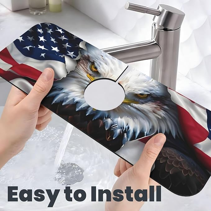 American Eagle Flag Kitchen sink faucet pad, strong water absorption, anti slip