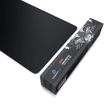 TITANWOLF - Extra Large Gaming Mouse Mat 1200x400mm Oversize - XXL Mouse Pad with motif - Desk Pad XXXL Extended – For Precision and Speed - Non-Slip Rubber Base – For Mouse and Keyboard - Black