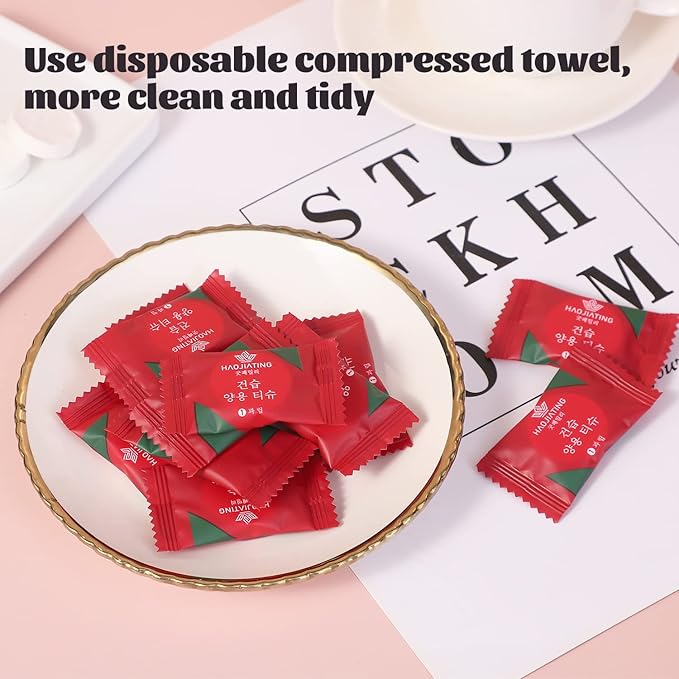 100 Pcs Mini Compressed Towels, Disposable Face Compressed Towel, Compressed