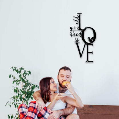 Love Wall Decor "All You Need Is Love" Sculpture, add romantic home decoration to living room, bedroom and kitchen
