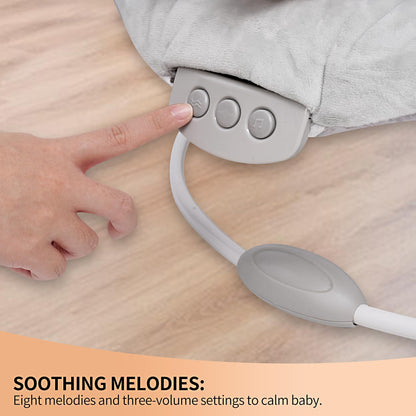 LADIDA Soft Padded Lamb Bouncer, Suitable for Newborns 0-6 Months, Soothing Music and Vibration
