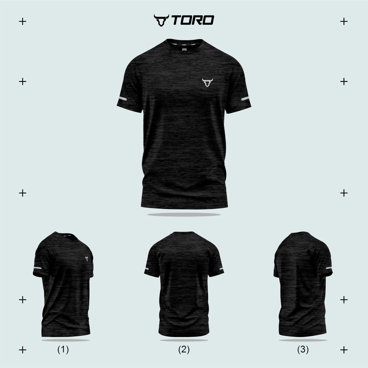 Pack of 3 Mens Workout Short Sleeve T-Shirts Athletic Fit Fast Drying Moisture Wicking Sports Style T-Shirts
