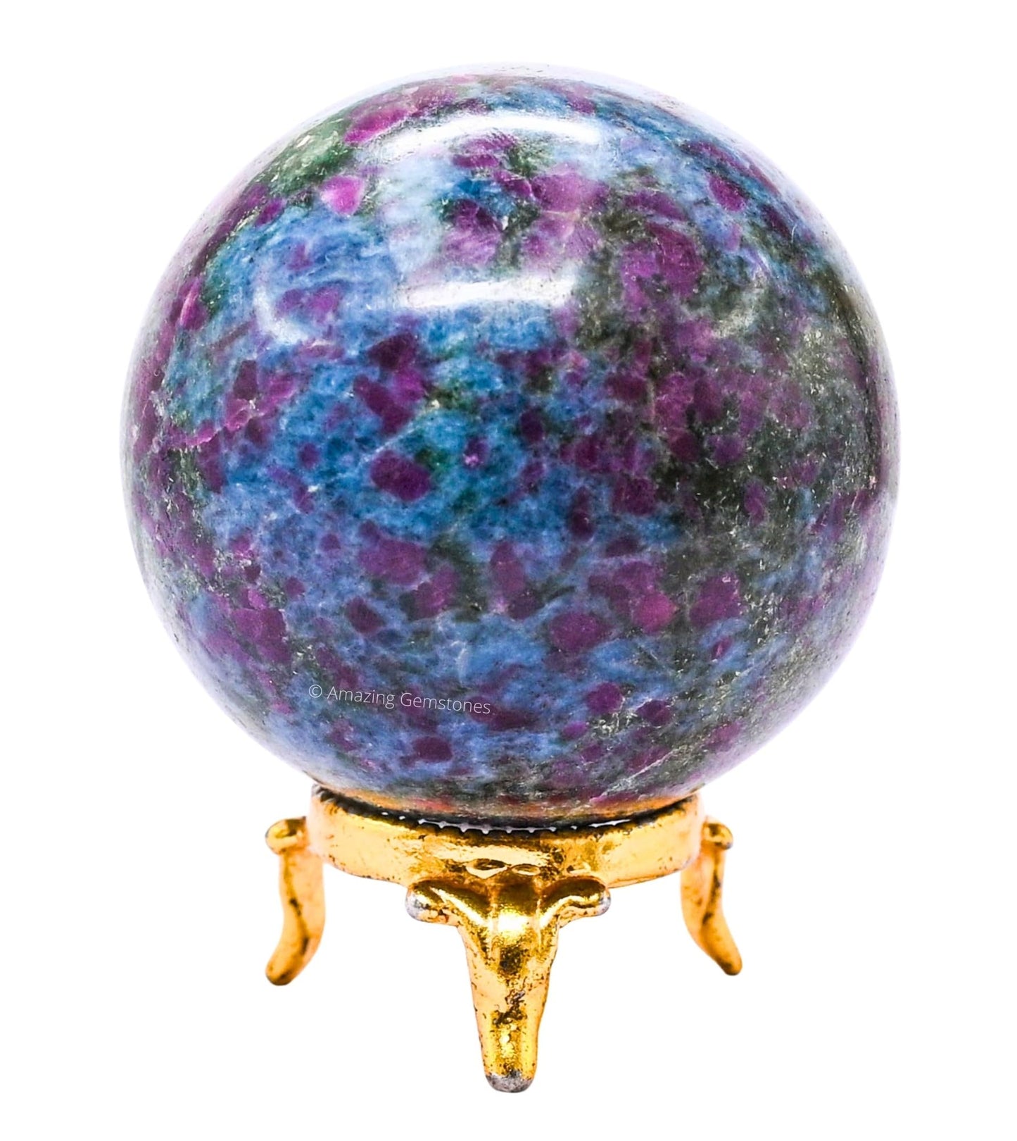 Amazing Gemstone Ruby Kyanite Crystal Ball with Stand - 2.5 Inches Large Crystal Sphere Meditation Balls for Witchcraft and Decorative Balls