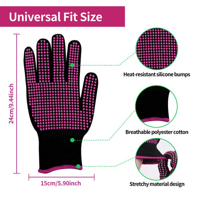 HTVRONT Heat Resistant Gloves for Sublimation - 2 Pack Heat Resistant Gloves for Sublimation with Silicone Shocks, Heat Resistant Work Gloves for Women, Universal Fit