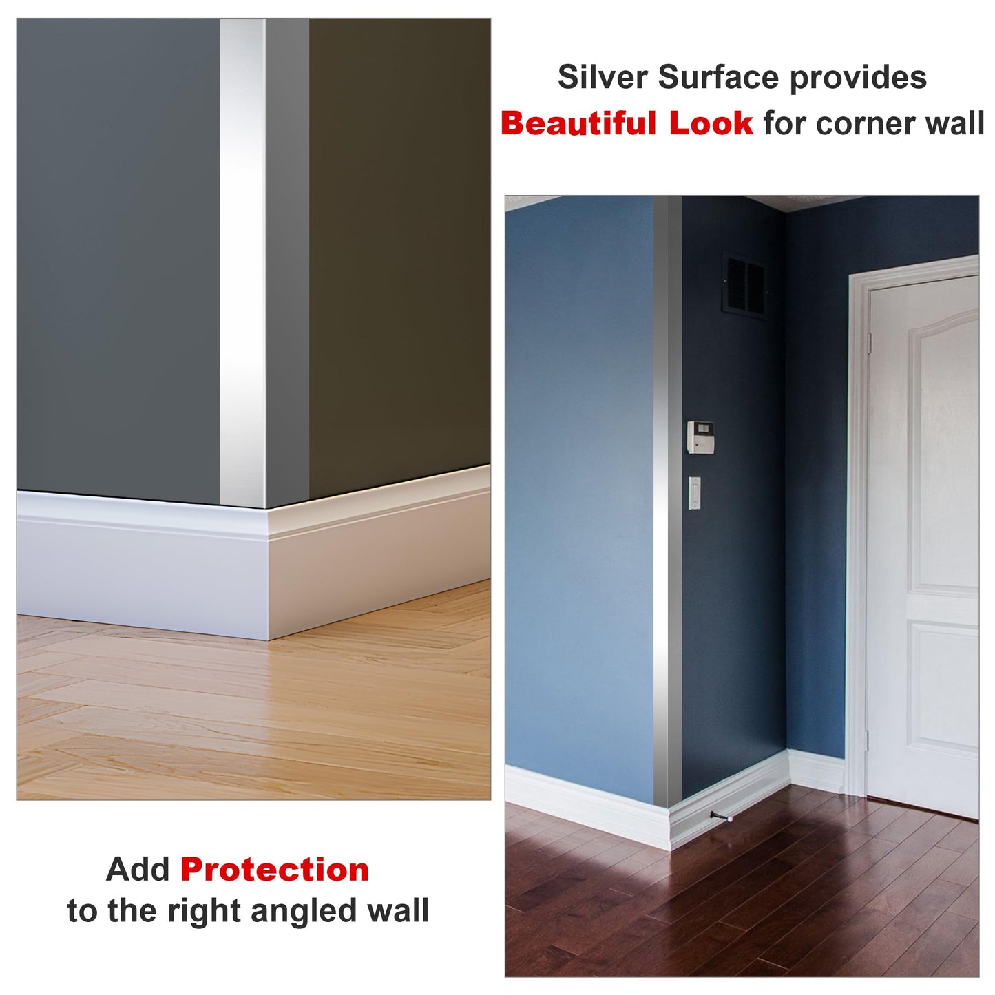Besino Wall Corner Guards, 1” x 1” x 48”, Metal Wall Corner Protector, 20 Pack for Wall Protection and Decoration, 20 Ga/ 1MM Thickness, T304 Stainless Steel Corner Guard with 90-Degree Angle