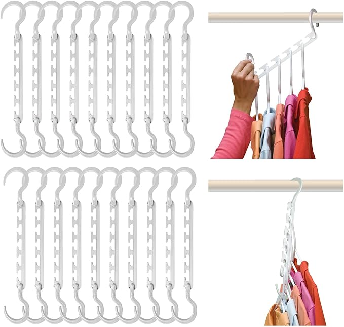 Wonder Hanger Max 20-Pack Space Saving Hangers, Reinforced Hooks Swivels 360°