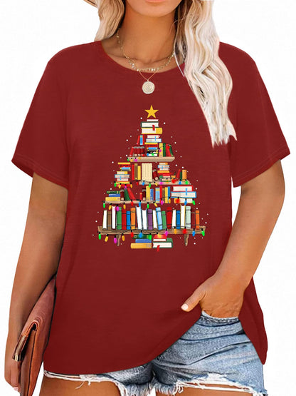 HDLTE Christmas Shirts for Women Plus Size Christmas Tree Shirt Holiday T Shirt Xmas Tops