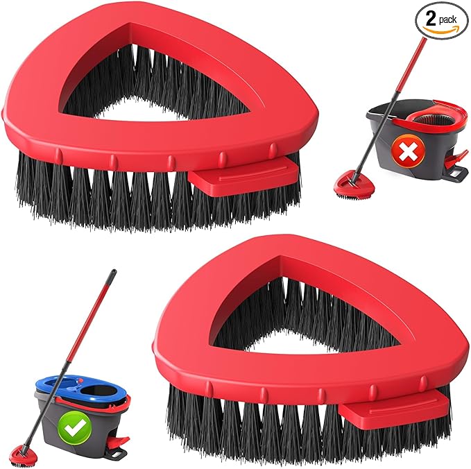 2 Pack 2-Tank Spin Mop Scrub Brush Head Replacement