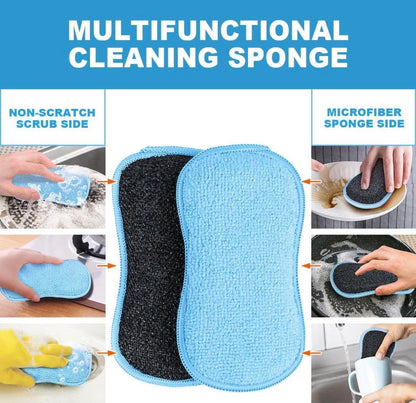 Bar_Keeper_Friend Soft Cleanser (26 oz) + 2 Dual-Sided Non-Scratch Scrubbing Sponge | Multipurpose Cleaning Kit for Kitchen, Cookware & Stainless Steel | ULTIMATE CLEANING KIT