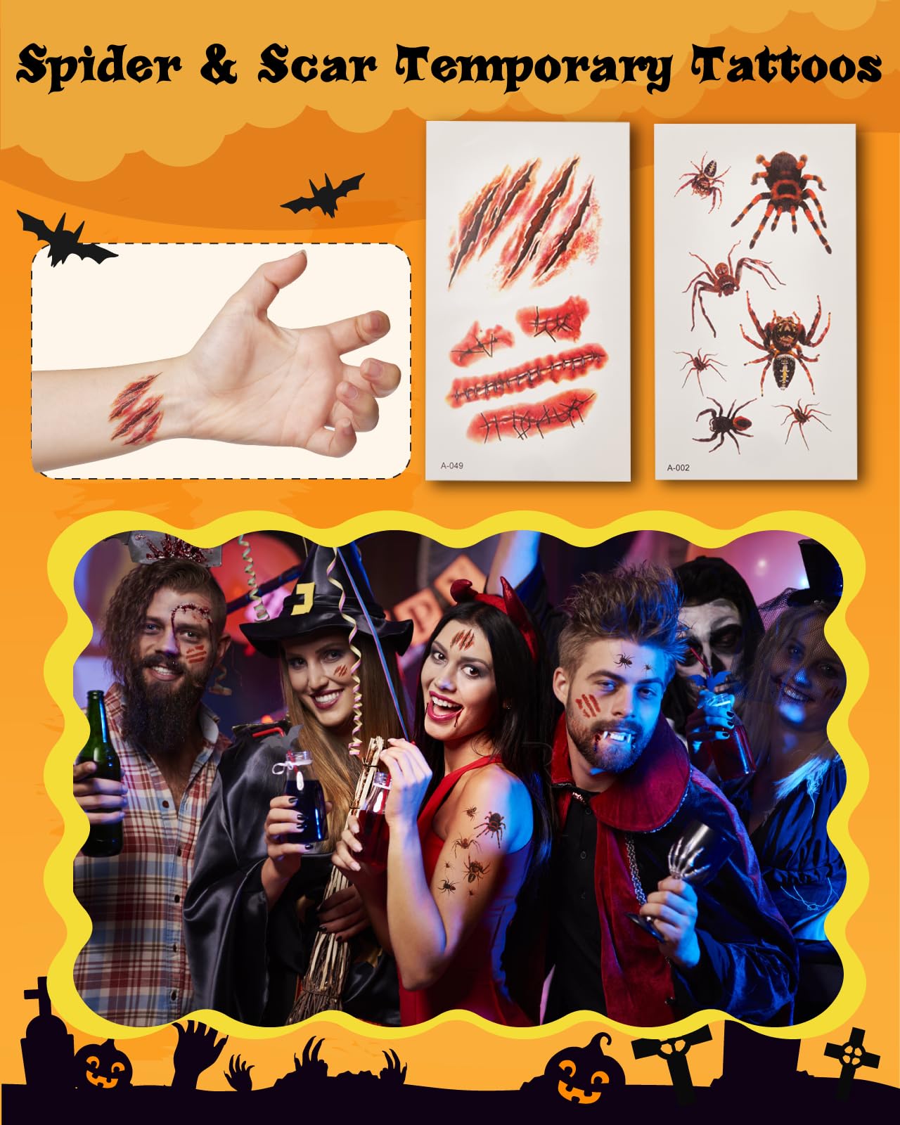 Lictin Halloween Special Effects SFX Zombie Makeup Kit, 9 Colors Bruise Makeup Face Body Painting Palette with Scar Wax, Fake Blood Spray & Gel, Vampire Skeleton Clown Makeup Body Paint (12PCS)