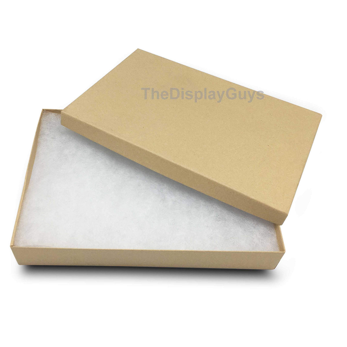 TheDisplayGuys - 25-Pack #53 Cotton Filled Cardboard Paper Jewelry Boxes Gift Case - Kraft Brown (5.4" x 3.9" x 1.0") - for Shipping or Storage