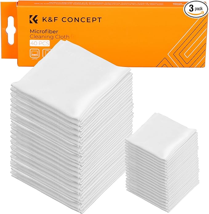 K&F CONCEPT 3 Pack Microfiber Cleaning Cloths, 6x6in Glasses Cleaning Cloths