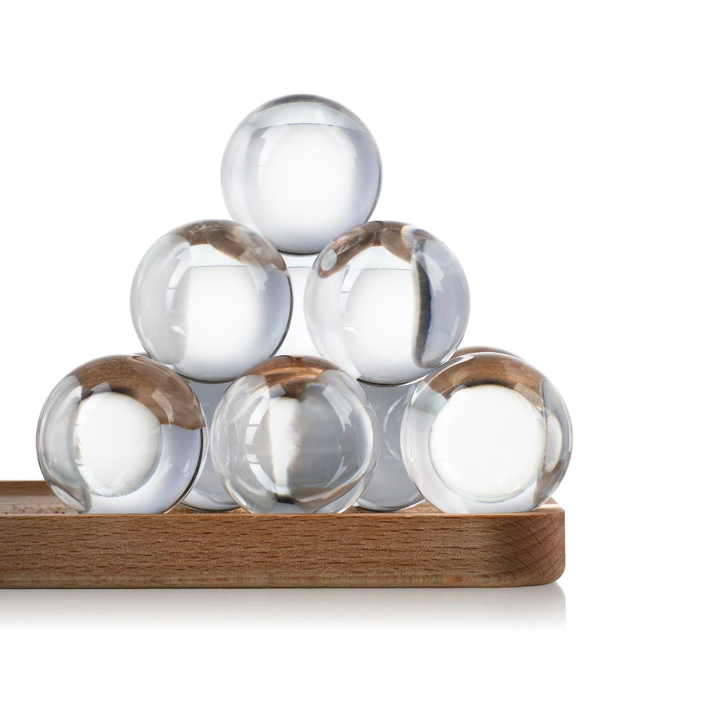 KRISININE 8pcs Clear Crystal Glass Balls 40mm Transparent Quartz Decorative Spheres for Home Table Decor