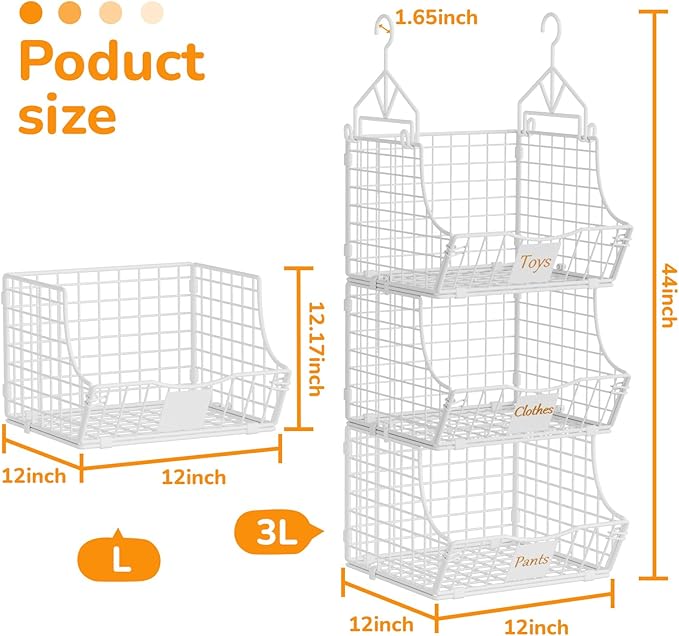 Hanging Closet Organizers and Storage, 6 Tier Closet Shelf Clothes Organizer