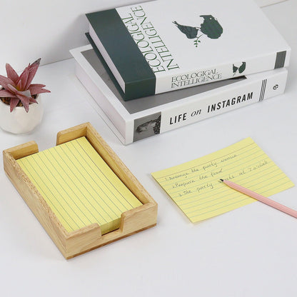 MultiBey Rubber Wood Sticky Note Holder, 4x6 Inch Self-Stick Note Pad Holder Dispenser, Sticky Note Dispenser Memo Holder Case for Office Desk Accessories School Supplies (Rubber)