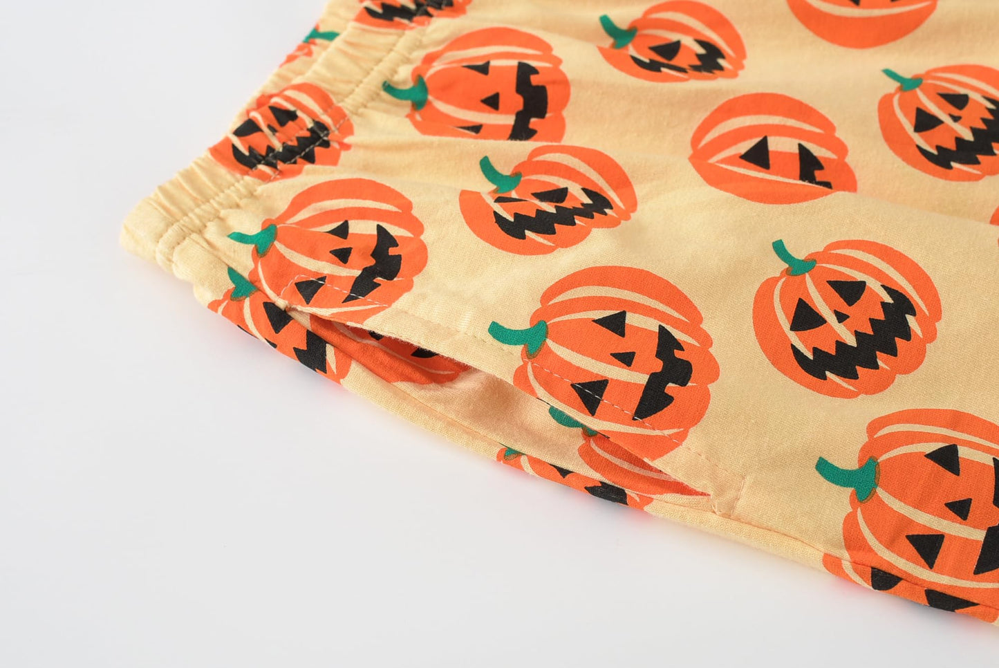 UNICABBIT21 Pajamas for Girls Cute Orange Pumpkin Halloween Pants and Short Sleeve Tee Big Kids Sleepwear Set Size 16