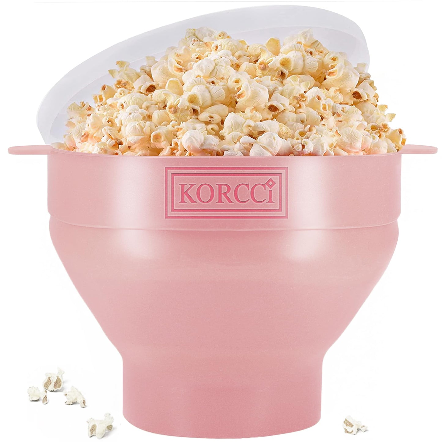 The Original Korcci Microwaveable Silicone Popcorn Popper, Microwave Popcorn Popper, Collapsible Microwave Popcorn Maker Bowl, No Oil Required, Use In Microwave, Dishwasher Safe (Blue)
