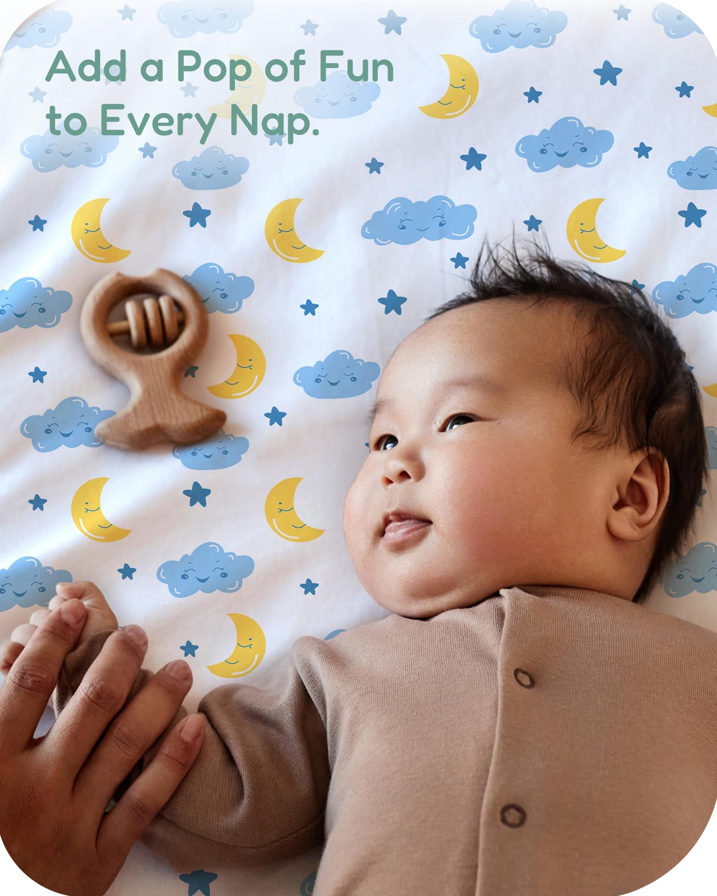 TotChill Pack and Play Sheets Fitted 2 Pack, 38x26 Graco Pack n Play Sheets for Playard & Travel Crib Mattress, Ultra Soft Jersey Knit, Breathable Stretchy Deep Pocket, Compatible with Mini Cribs