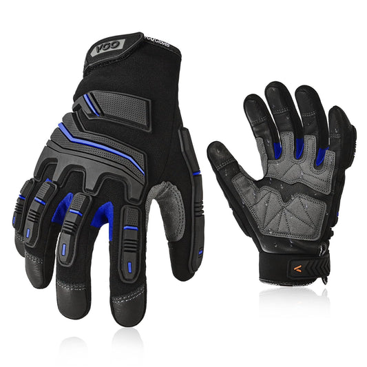 Vgo... Work Gloves Men Touchscreen Anti Impact, Heavy Duty Gloves Antiabrasive for Warehouse Mechanics Carpenter Trucker Multipurpose, 1 pair