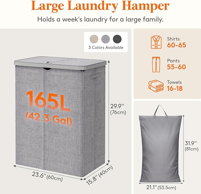 Lifewit 165L Large Laundry Basket