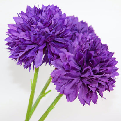 Tinsow 12 Pcs Artificial Flowers Purple Faux Ball Chrysanthemum Bouquet Flowers Wedding Bouquet for Home Garden Party Wedding Decoration