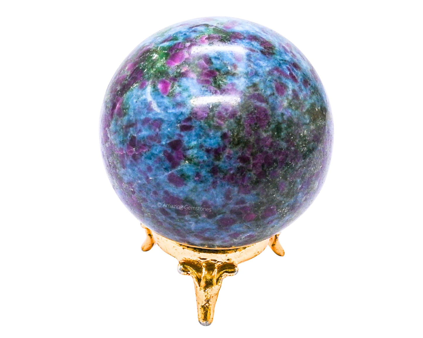 Amazing Gemstone Ruby Kyanite Crystal Ball with Stand - 2.5 Inches Large Crystal Sphere Meditation Balls for Witchcraft and Decorative Balls