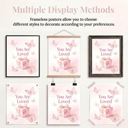 SJUDHHG Dorm Room Decor for Girls, Pink Bow & Cherry Posters, Aesthetic Prints, Ideal Birthday Graduation Gift for Girls, Cute Wall Art for College Apartment Bedroom Living Room Dorm, 8 x 10 inch Set of 4 (Unframed)