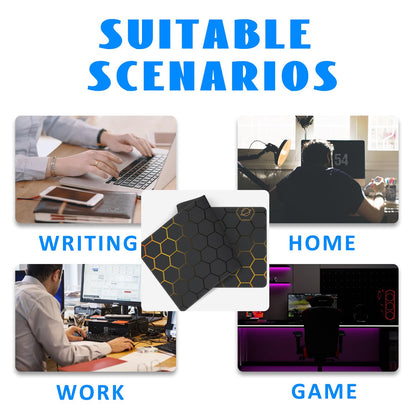 Desk Mat, Black Gold Honeycomb Technology Extended Gaming Mouse Pad Large, 35.4"x15.7" Big Mouse Pad with Non-Slip Base and Stitched Edge, Long Computer Keyboard Mouse Mat for Home Office Work