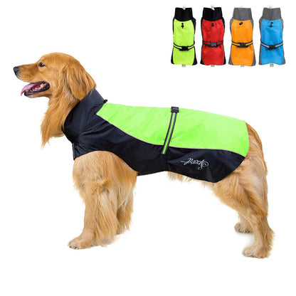 Zunea Waterproof Dog Raincoats for Medium Large Dogs Lightweight Reflective Jacket Safty Coat Windproof Mesh Lined Vest Clothes Outdoor Hunting Hiking Apparel for Wet Days Green 5XL