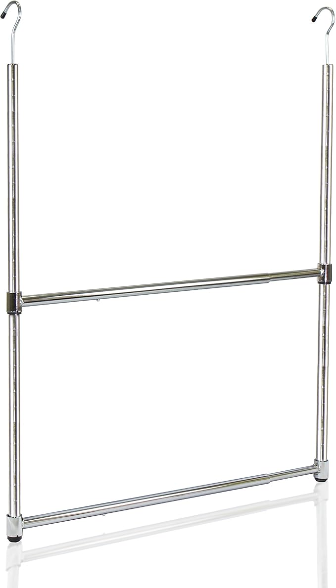 Oceanstar ACR1538C 2-Tier Portable Adjustable Rod Closet Hanger