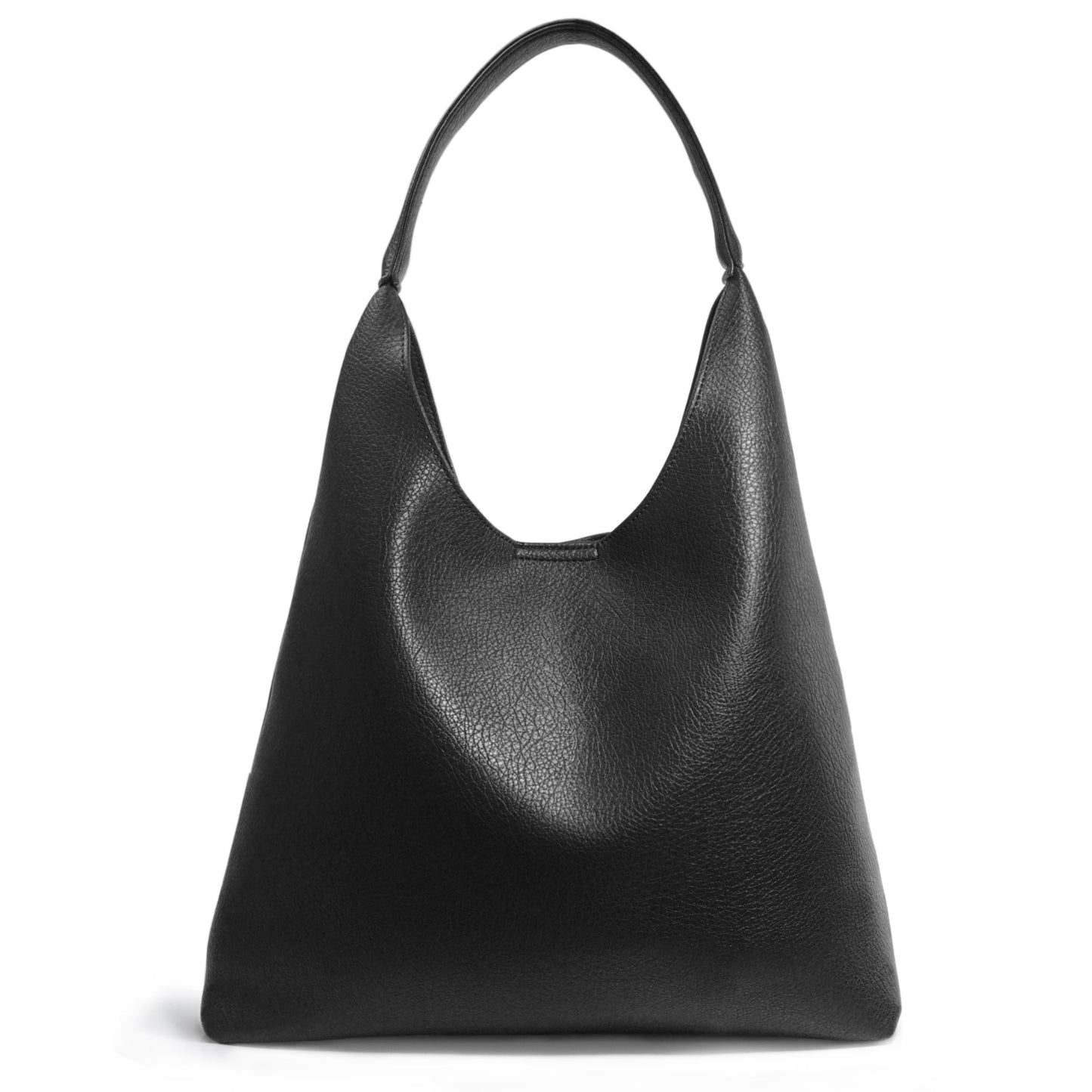 Hobo Bags for Women Soft Vegan Leather Shoulder Handbag Slouchy Tote Purses, Black