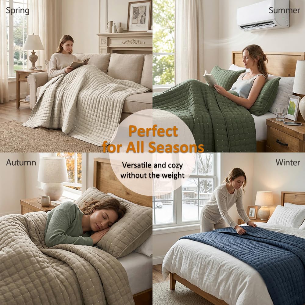 WDCOZY Dark Grey Queen Size Quilt Bedding Sets with Pillow Shams, Deep Lightweight Bedspread Coverlet, Quilted Blanket Thin Comforter Bed Cover, All Season Summer Spring, 3 Pieces, 90x90 inches