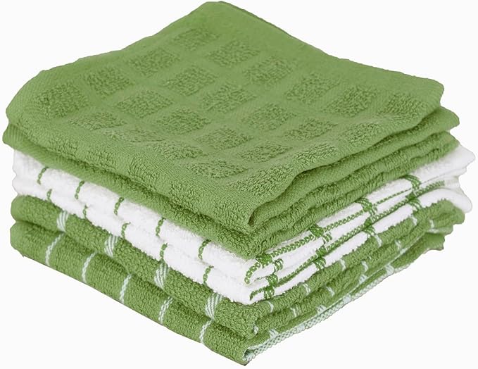 Ritz Terry Check Dish Cloth Set: Highly Absorbent & Super Soft