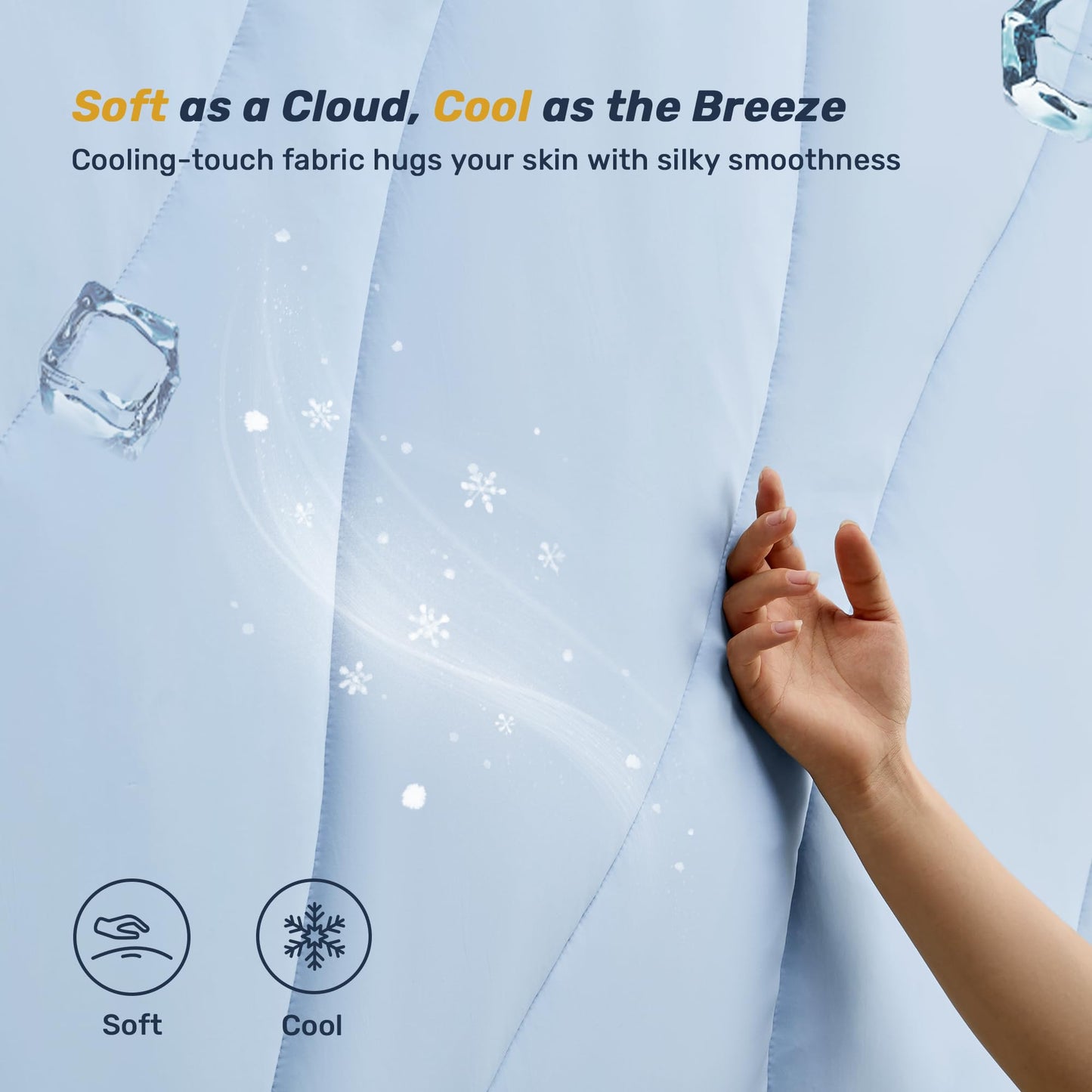 Unikome Ultra Soft Waterproof Mattress Pad King, Cooling Mattress Protector for Hot Sleepers, 5-Layers Noiseless Washable Mattress Cover with 8"-21" Deep Pocket (Light Blue, 78x80)