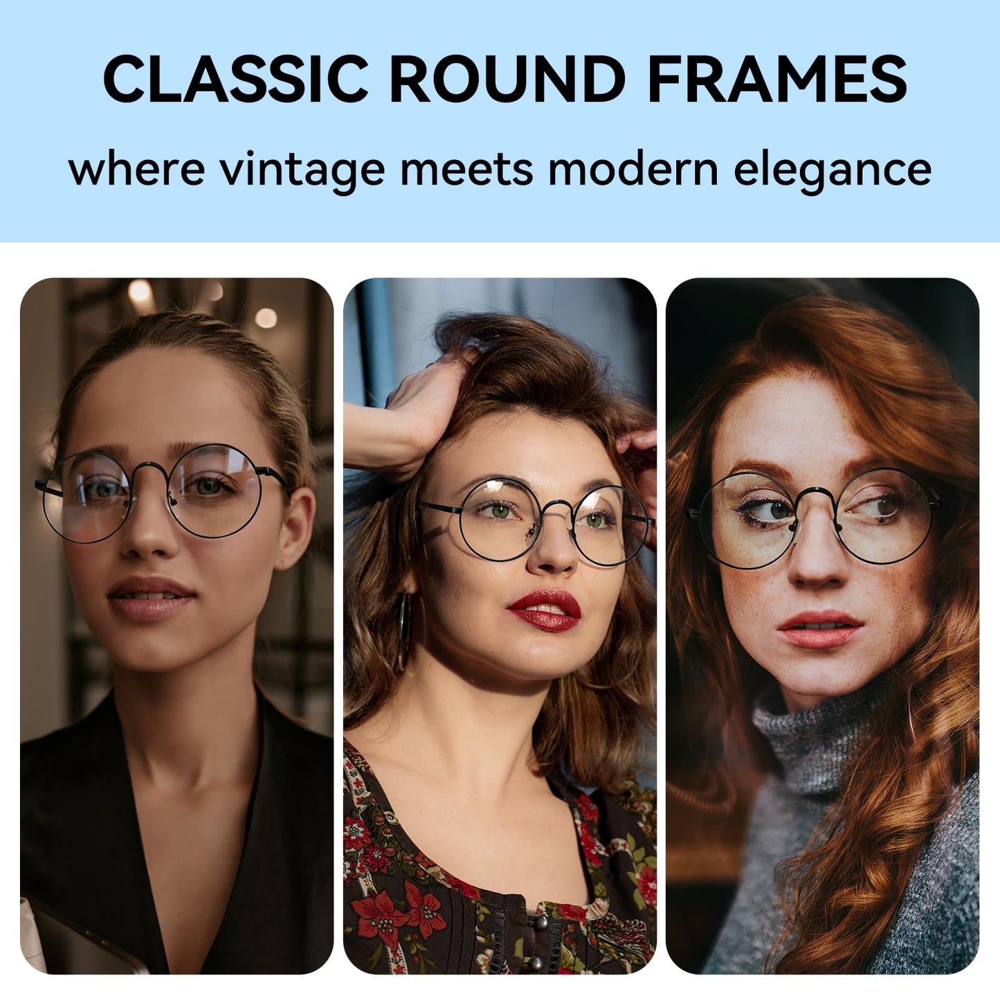 Dollger Retro Round Glasses Harry Style Glasses Clear Lens Non-Prescription for Men Women Adult Costume Metal Frame 2pcs Black+Sliver