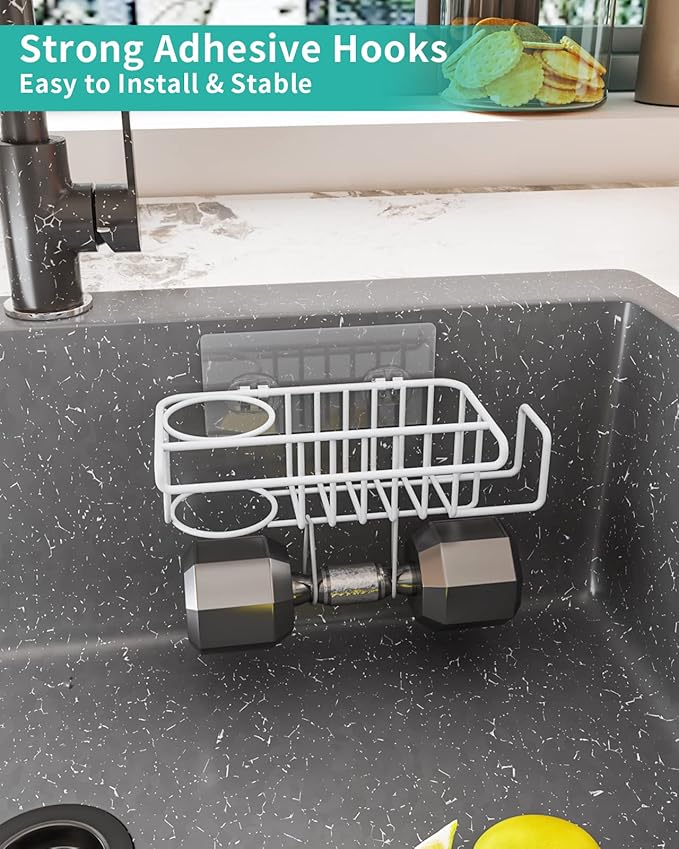 HapiRm Sponge Holder for Kitchen Sink, No Drill Kitchen Sink Caddy Organizer