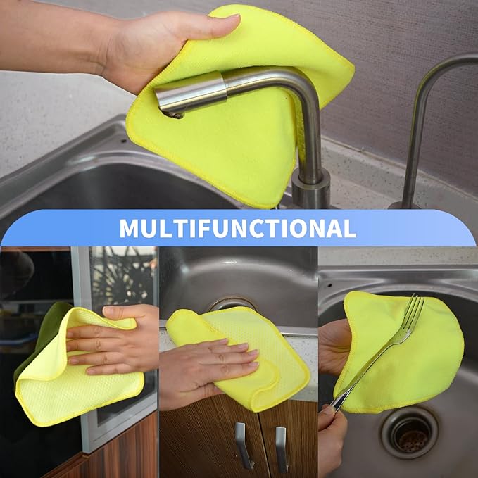 KinHwa Kitchen Washcloths for Dishes Absorbent Microfiber Dish Cloths Quick Dry