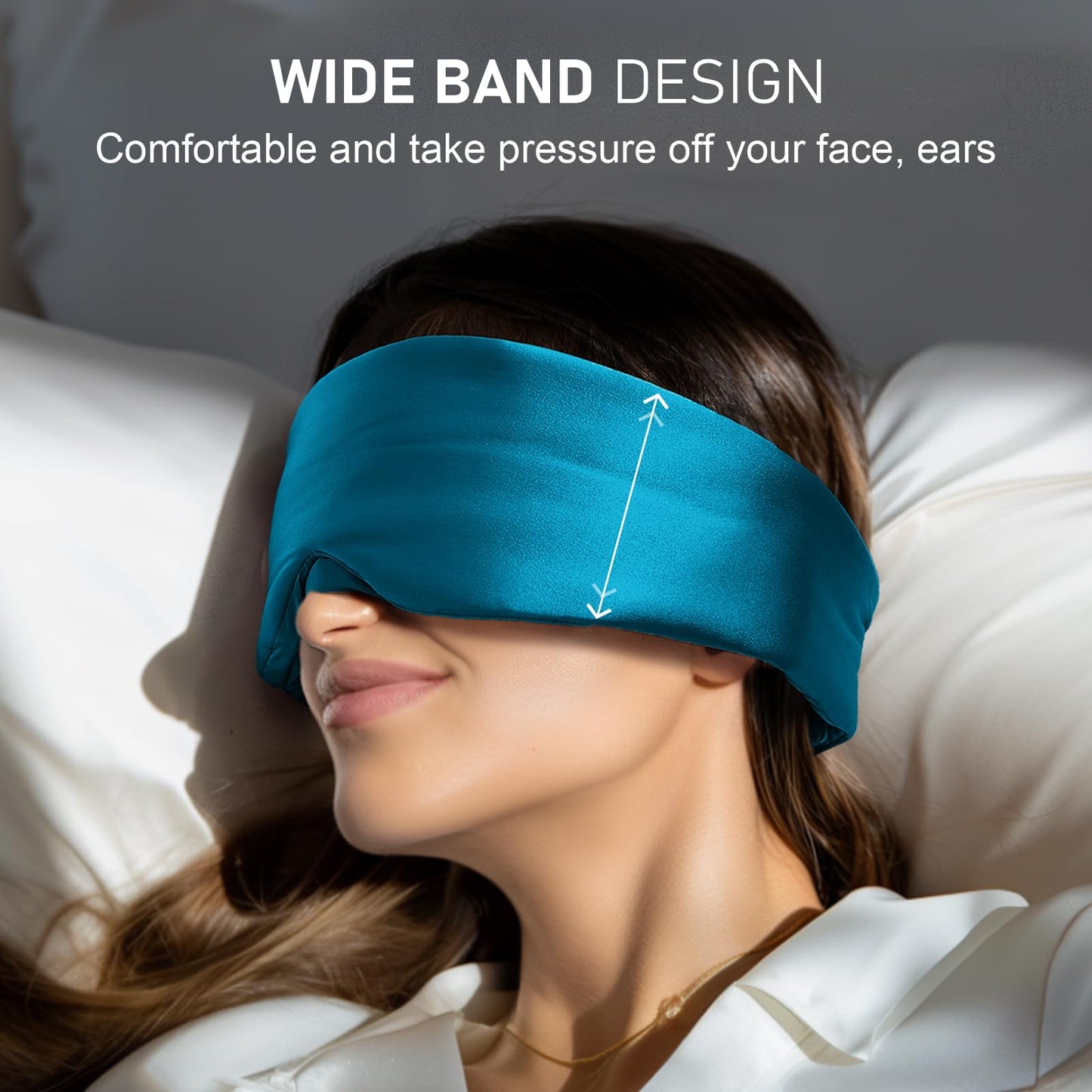LitBear Silk Sleep Mask for Side Sleeper, Eye Mask Sleeping for Women Men 100% 22 Momme Pure Mulberry Silk, Face-Hugging Padded Eye Cover for Sleeping with Adjustable Band (Black)
