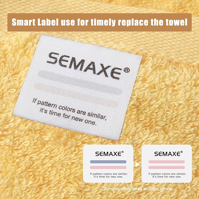 SEMAXE 18-Pack Bath Towel Set Include 6 Bath Towels, 6 Hand Towels, 6 Wash