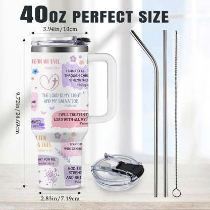 Christian Gifts for Women 40oz Tumbler - I Am a Child of God Insulated Travel Mug with Handle & Straw - Birthday Christmas Gifts, Inspirational Religious Catholic Baptism Confirmation Gift for Her