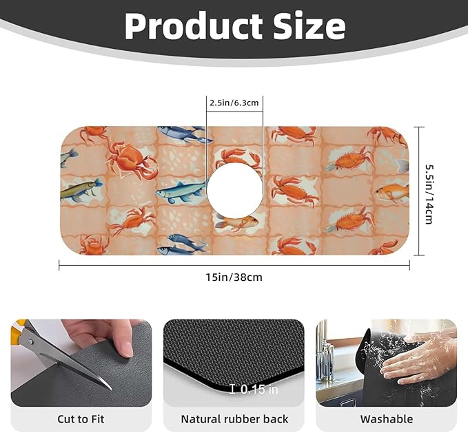 On The Cape Coastal Summer Kitchen sink faucet pad, strong water absorption