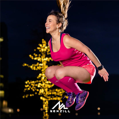 NEWZILL Medical Compression Socks for Women & Men Circulation 20-30 mmHg, Best for Running Athletic Hiking Travel Flight Nurses (Pink, L/XL)