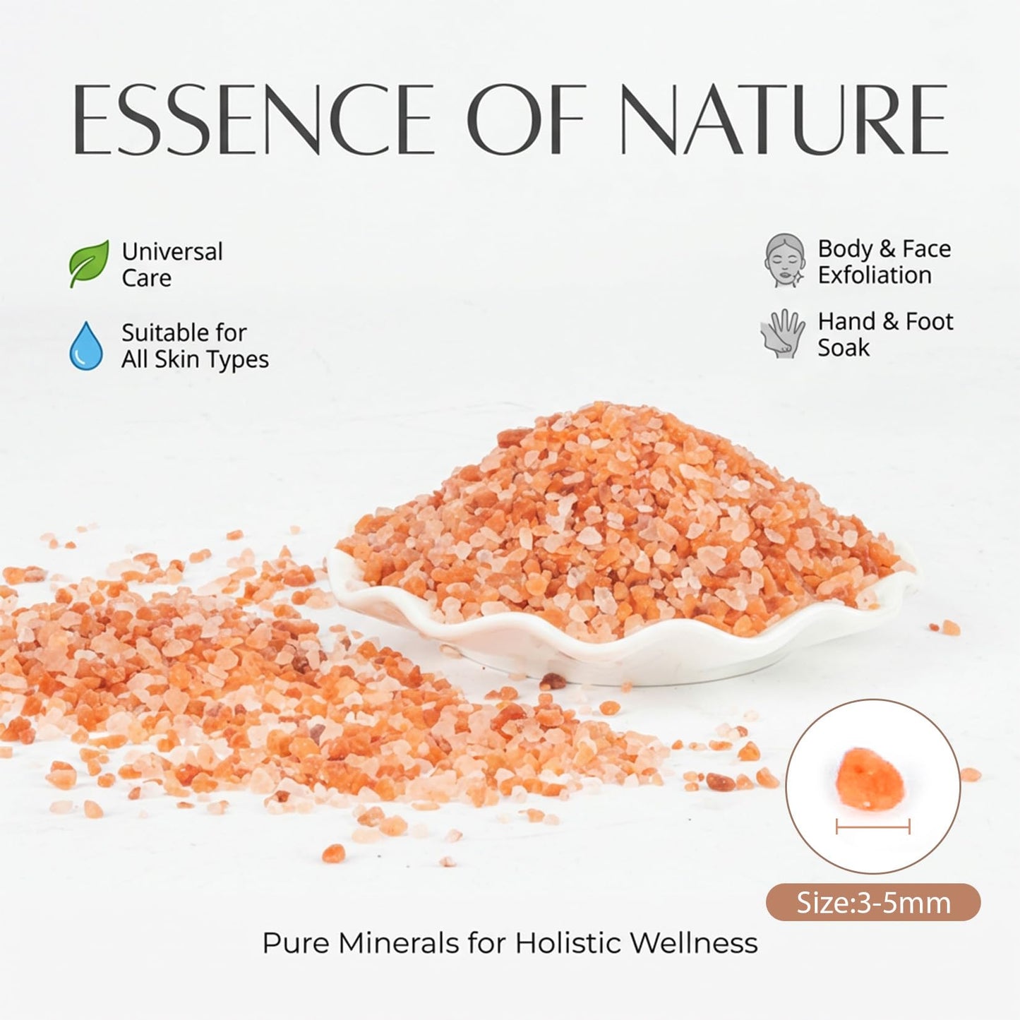 MAQIHAN Pink Himalayan Bath Salt - 10 Oz Himalayan Pink Salt for Bath Soak, Unscented Fine & Coarse Mix, Gentle Full Body & Foot Spa Care for Relaxing Nighttime Soaking